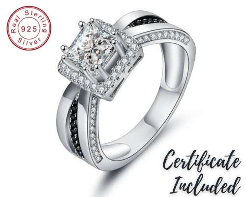 *1.5ct SOLID 925 STERLING SILVER CUSHION CUT HALO RING*